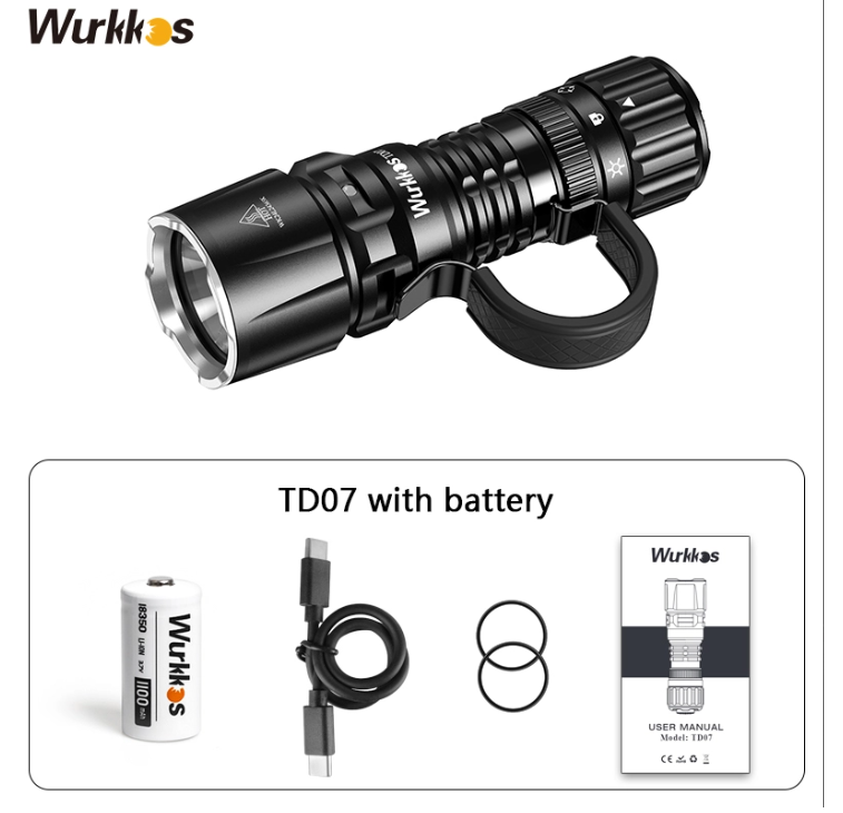 svítilna EDC Wurkkos TD07 1300 L,USB, LED,1100mA , 479 metrů - 17