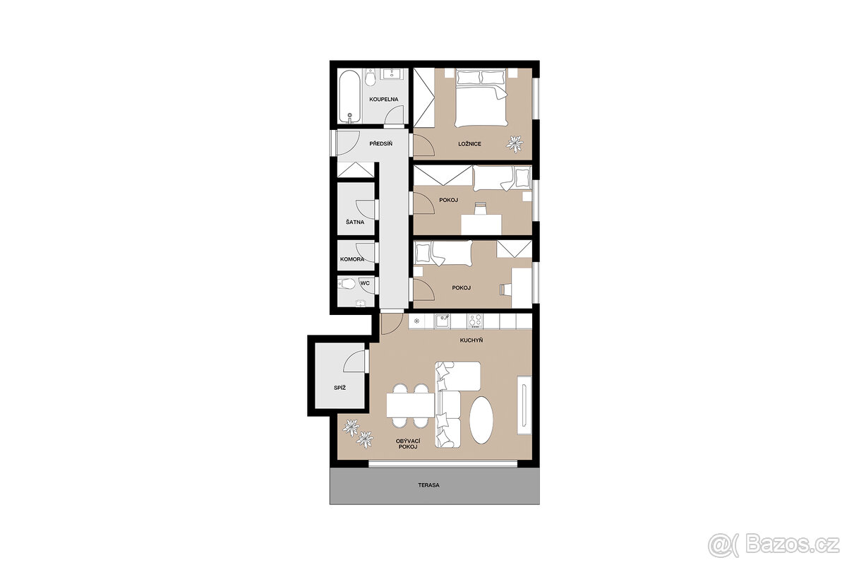 Byt 4+kk o ploše 95 m2 - Praha, Kunratice - 17