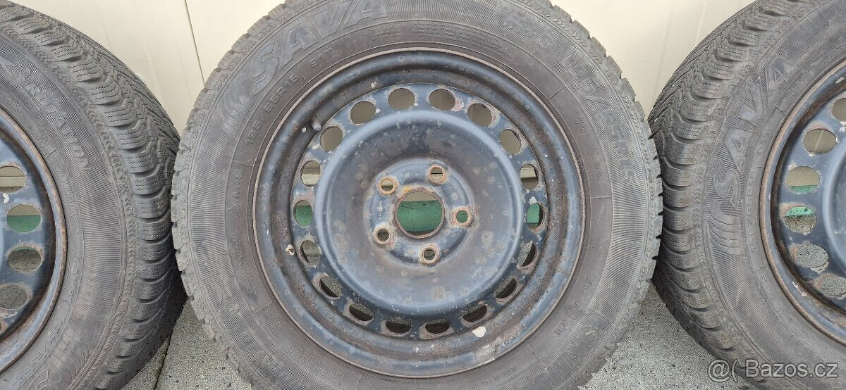 Plechové disky Škoda VW 5x112 6x15 ET47 195/65r15 zimni - 17
