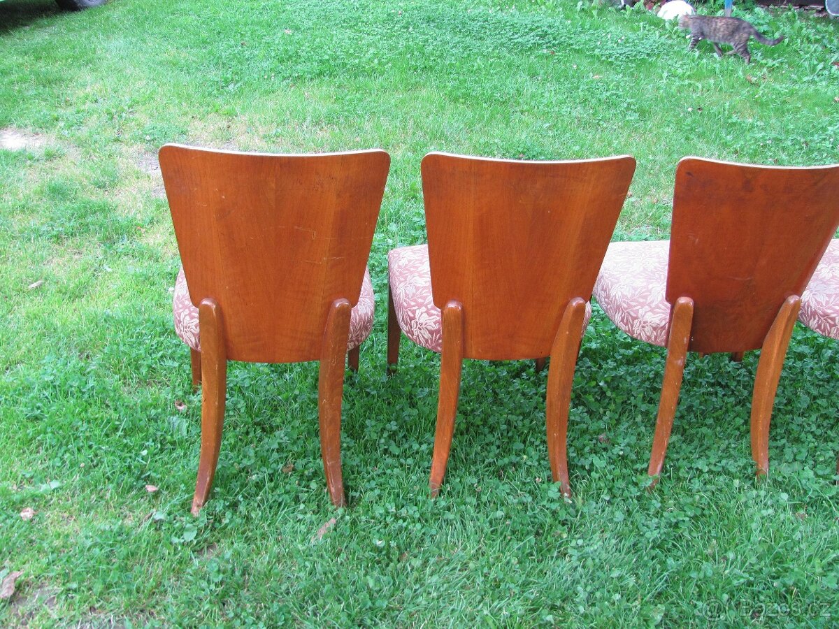 Židle lízátka / Halabala / 4ks / k renovaci - 17