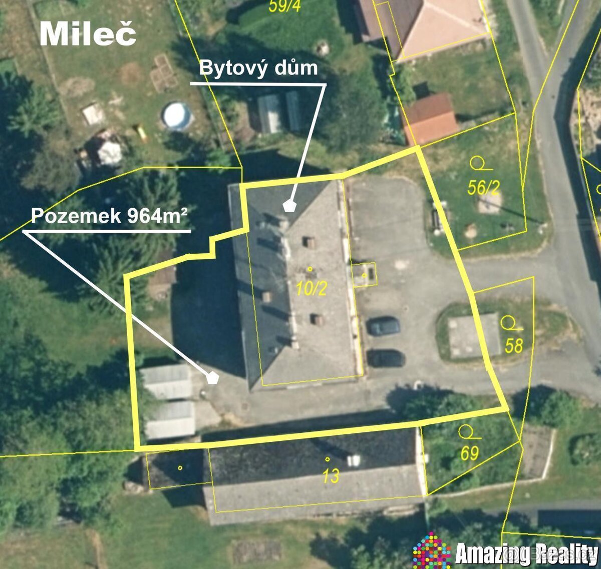 Prodej zděného bytu s plechovou garáží, v obci Mileč - 17