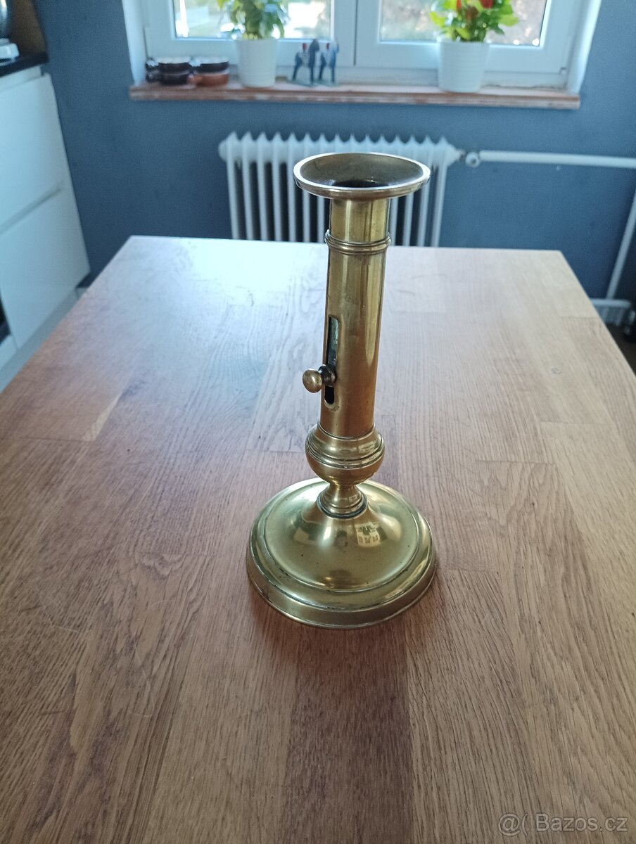 MOSAZNÝ EMPÍROVÝ SVÍCEN BIEDERMEIER Z 19. STOLETÍ Z FRANCIE - 17