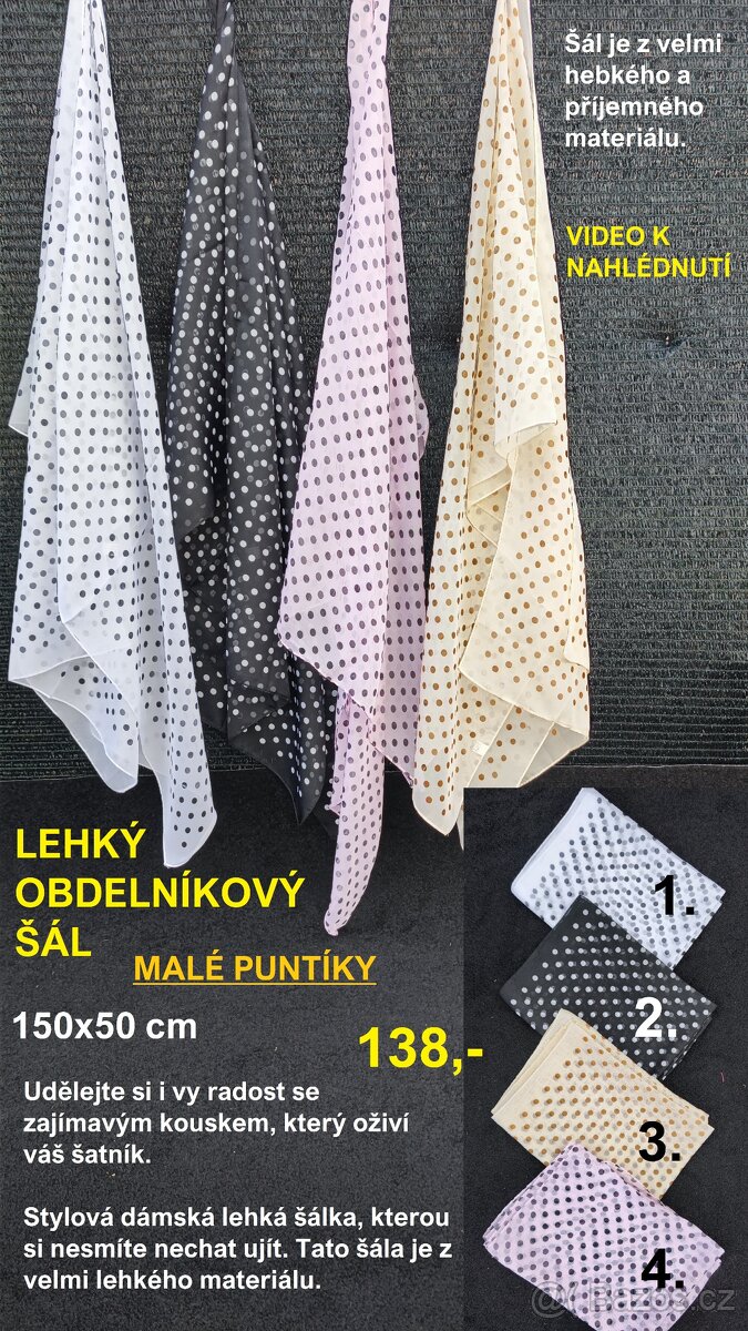 Šátky, šály, šálky, tunely....15% sleva na vše - 17