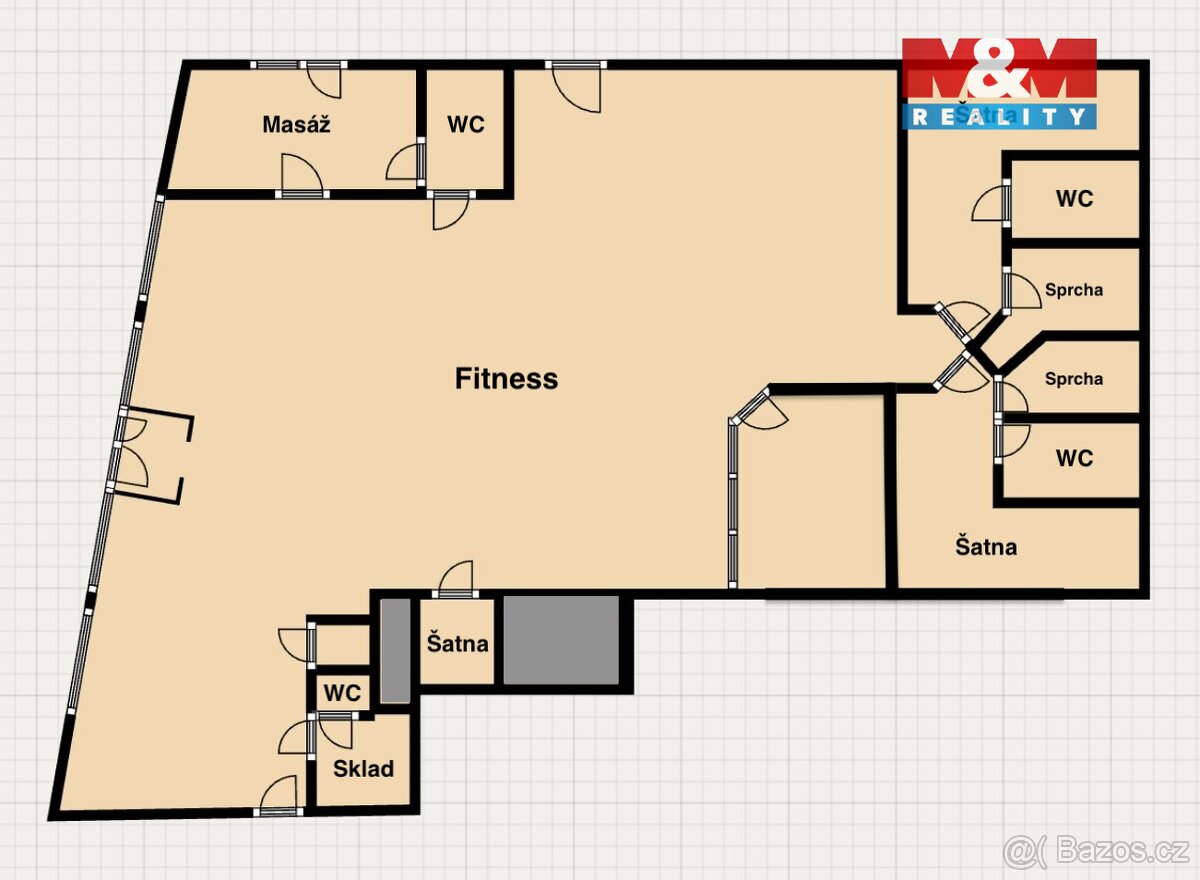 Fitness centrum, 276 m², Praha, ul. Kobrova - 17