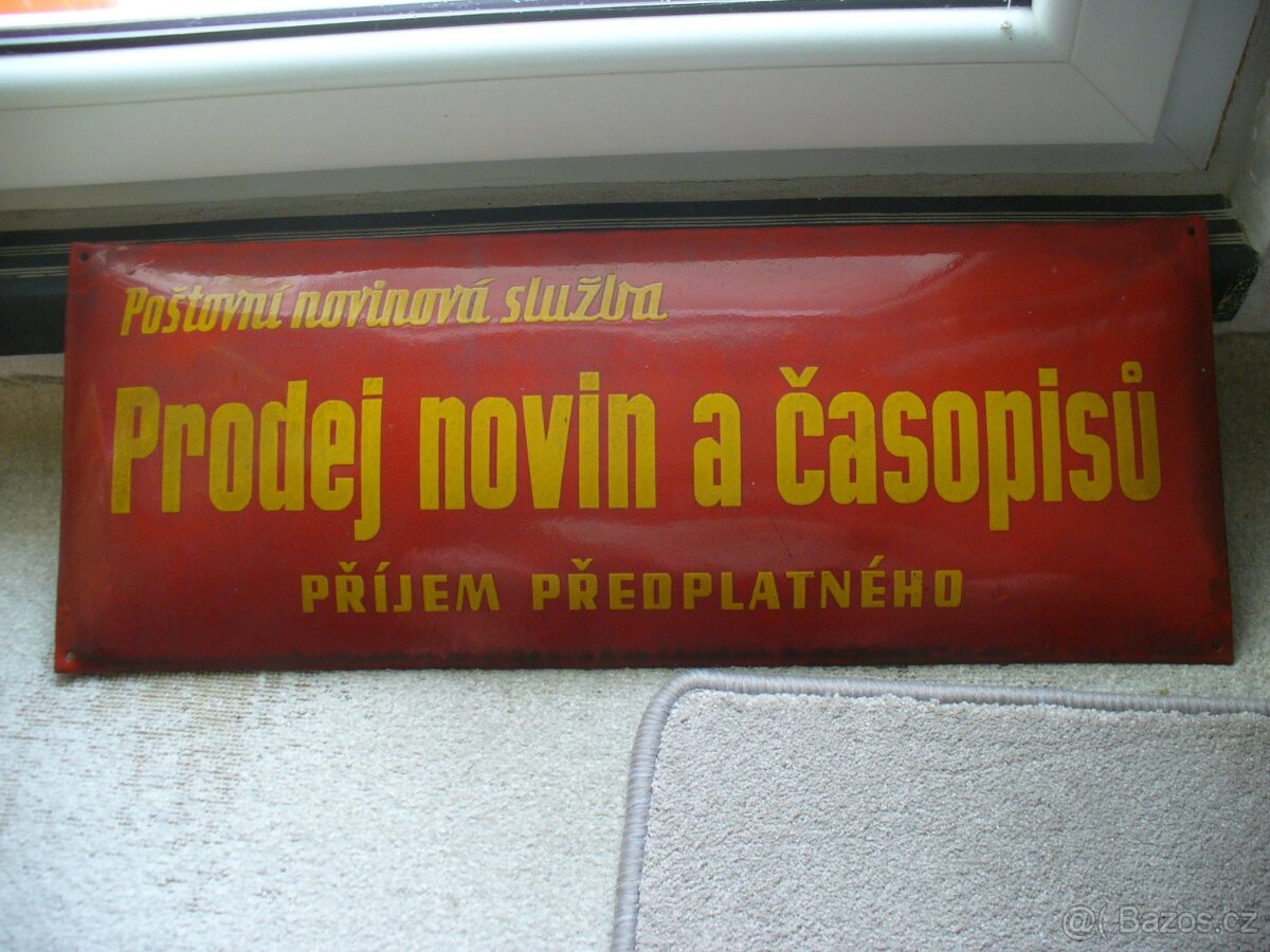 STARA-SMALTOVANA REKLAMNI CEDULE-NOVINY A CASOPISY. - 17