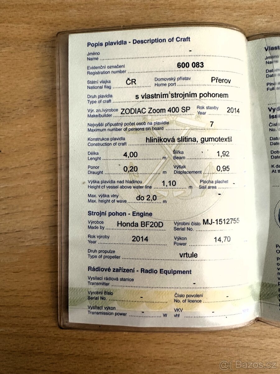 Motorový člun ZODIAC ZOOM s motorem HONDA BF20 - 17