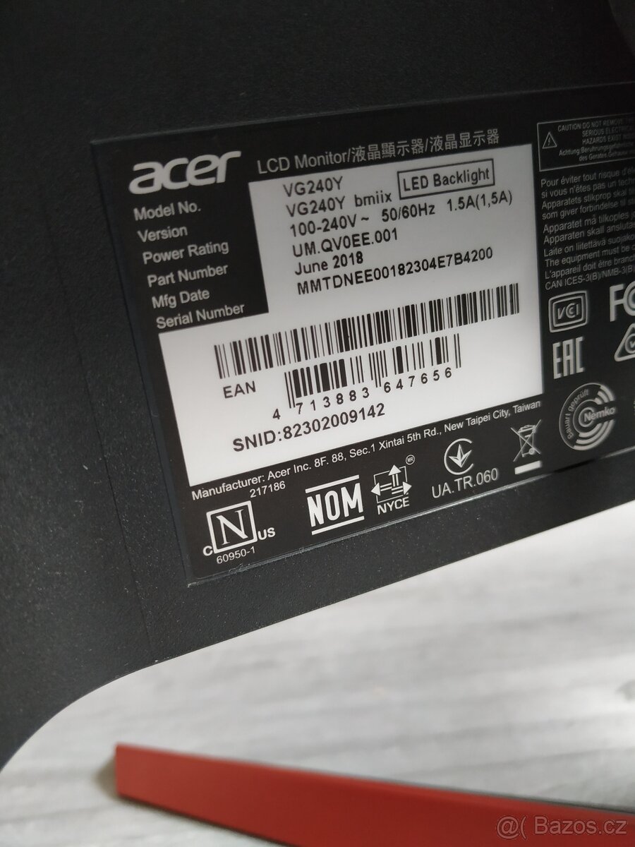 Herní Acer Nitro VG0, VG240Y, 24" - 17