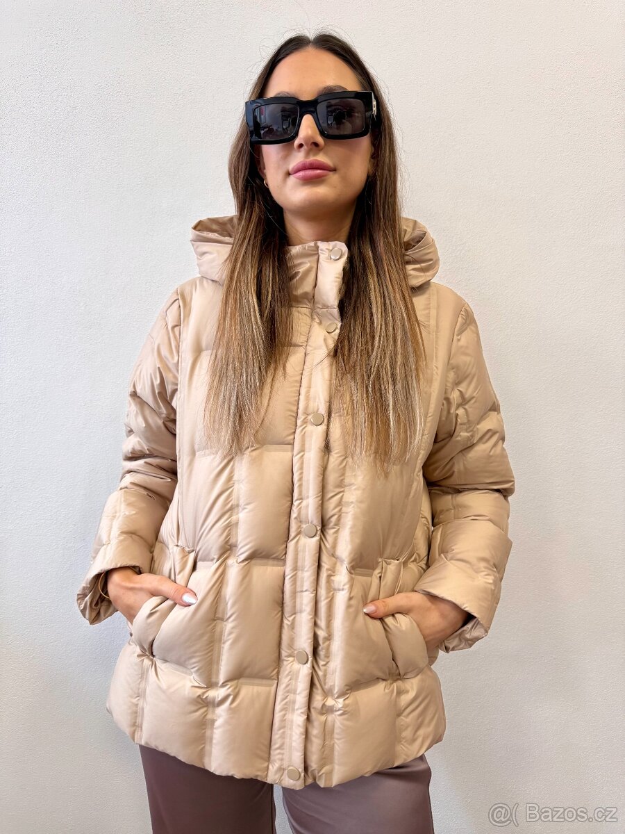 Lehká perová bunda s kapuci , nová - 17