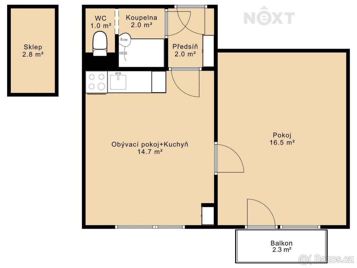 Prodej byt 2+kk, 38㎡ - 17