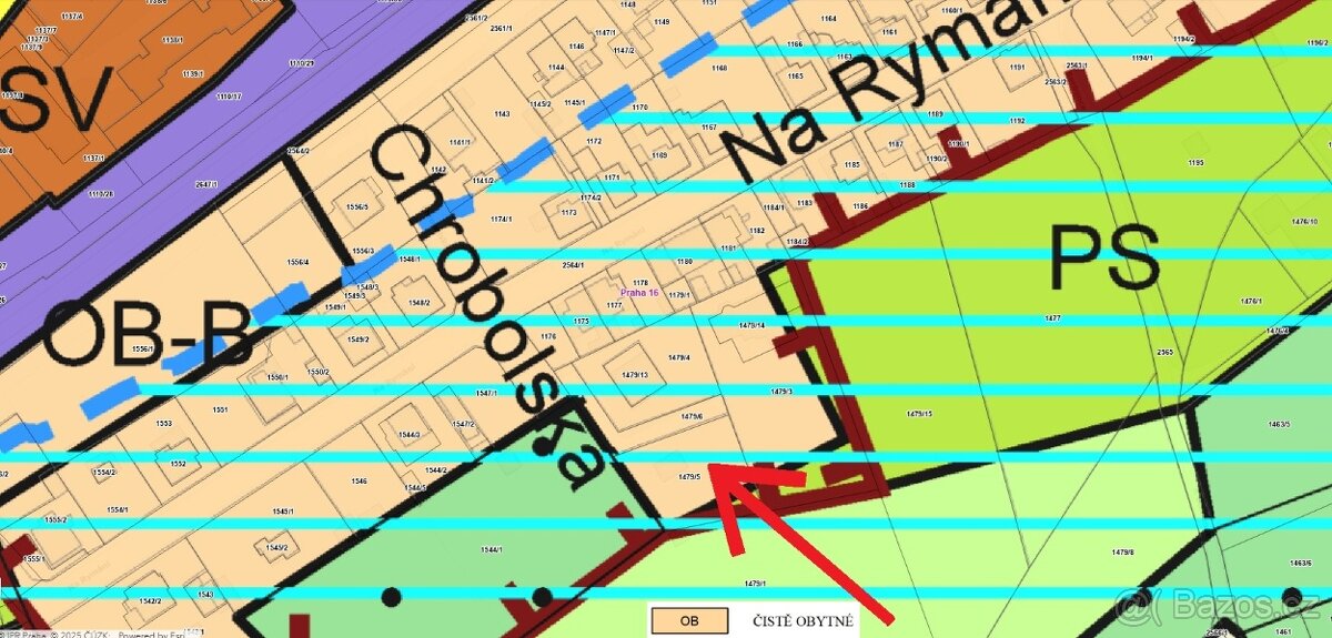 Stavební pozemek v Praze 16 - 17