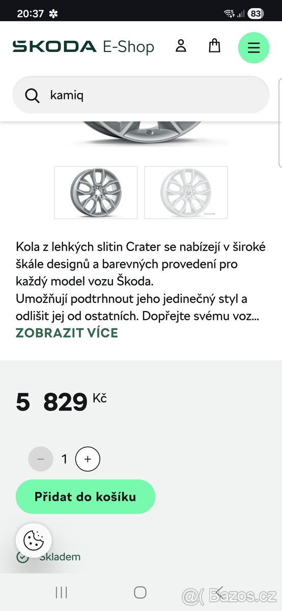 Alu kola 18" Crater Škoda Kamiq Scala 7Jx18 ET39 - 17