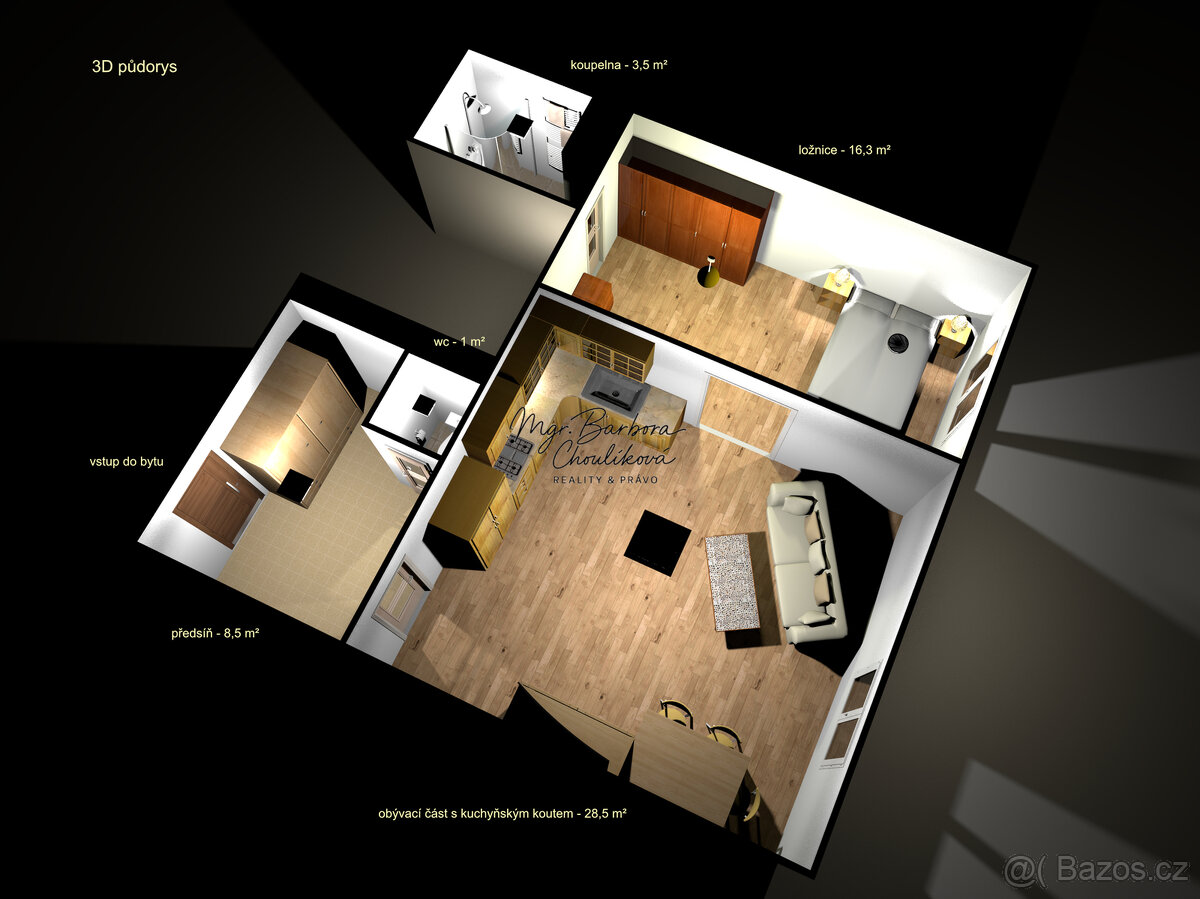 Prodej krásného bytu 2+kk s předzahrádkou a zahradou v ul. E - 17