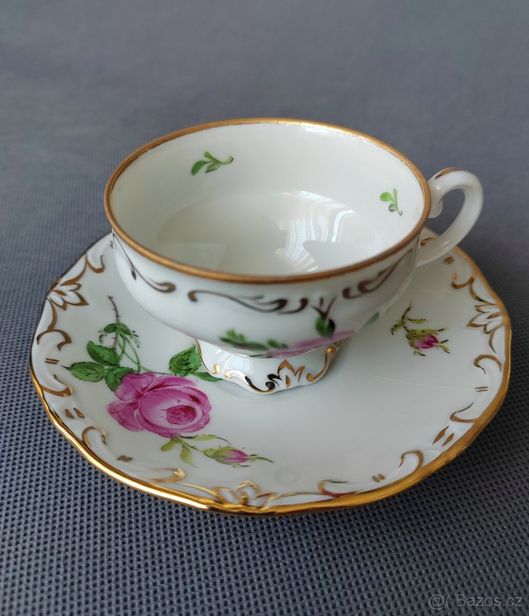 Krásný set porcelánových mokka šálků s podšálkem - 17