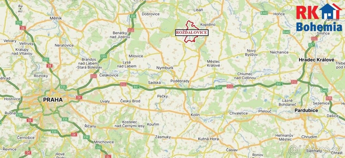 Prodej pozemku pro výstavbu rodinného domu v obci Rožďalovic - 17