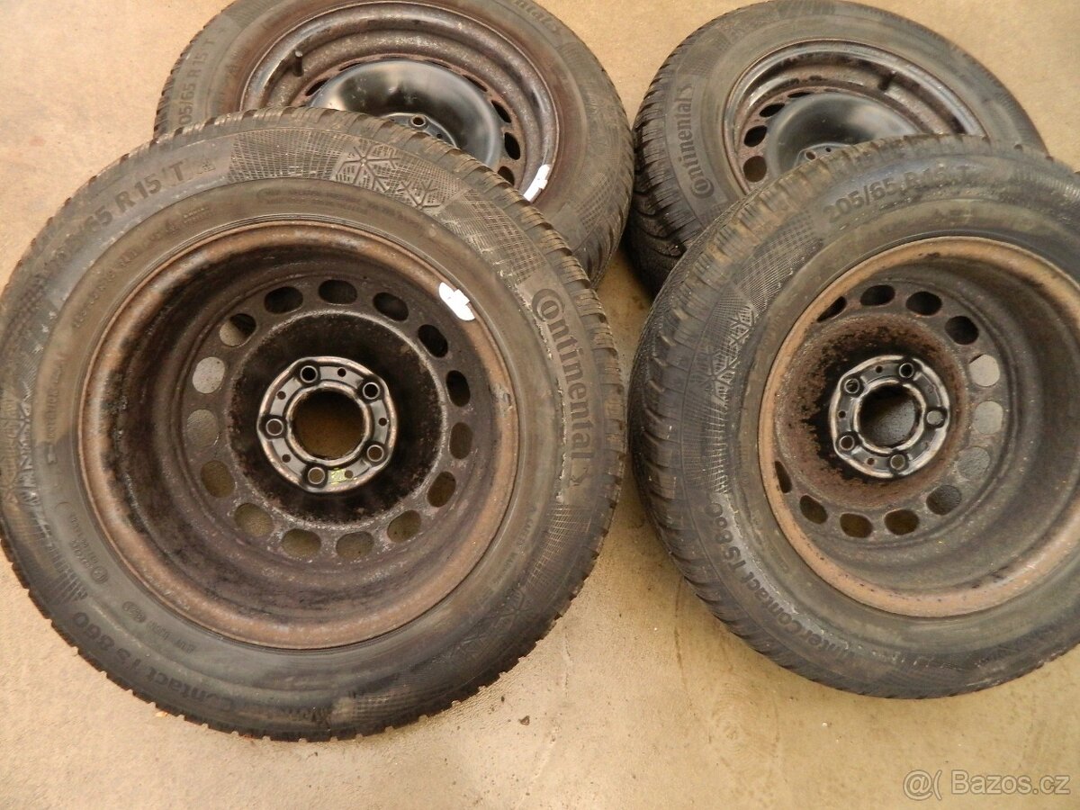 5x120+zimní pneu Continental 9mm R15 - 17