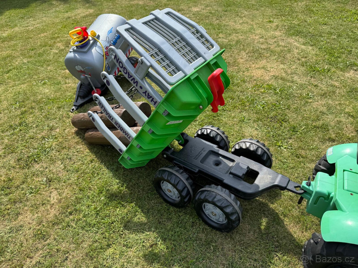 Šlapací traktor Rolly Toys nafukovací XXL + 2 vleky a pluh - 17