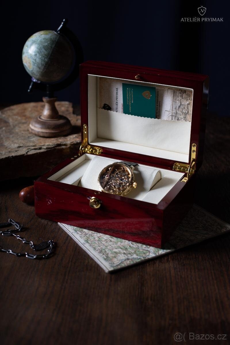 Starožítné skeletové 8-denní hodinky HEBDOMAS 1900 - 17