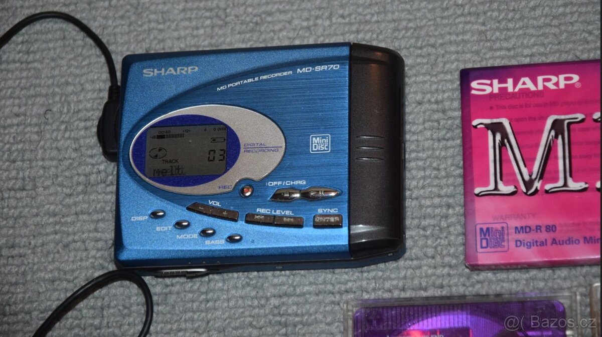Minidisc SHARP MD-SR70, media,manual, příslušenství - 17