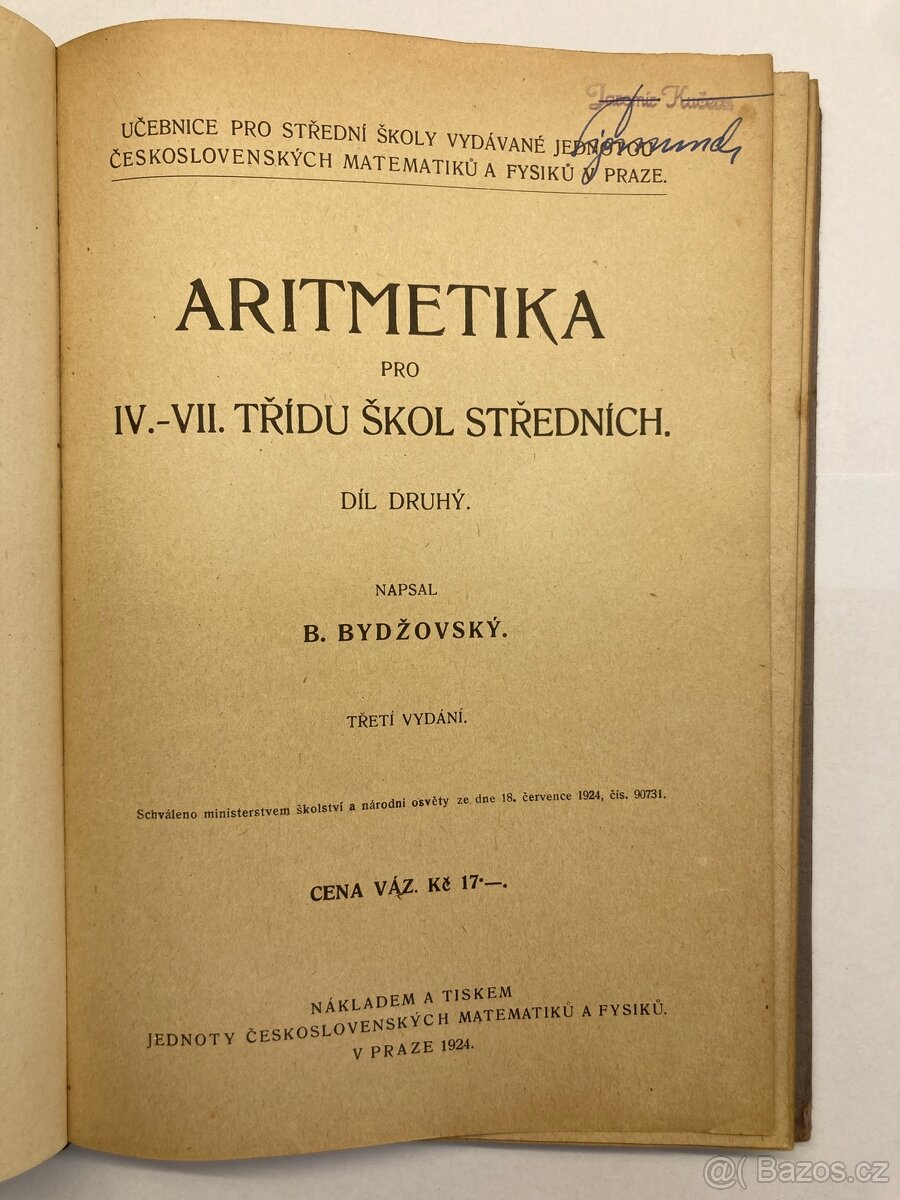 1908 až 1937 - Sada 18 původních učebnic pro střední školy - 17