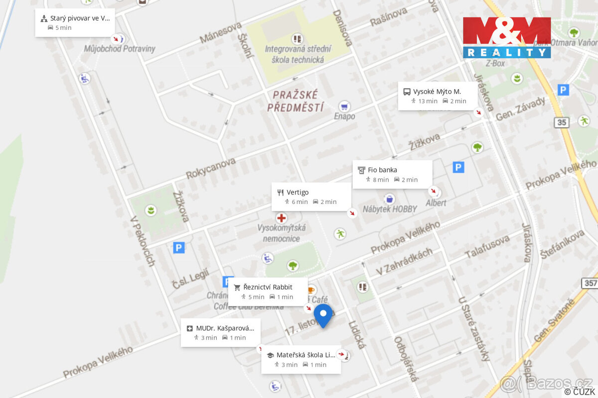 Prodej bytu 1+1, 38 m², Vysoké Mýto, ul. 17. listopadu - 17