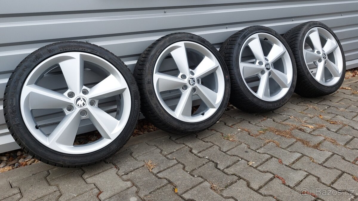 Alu kola 5x112 r18 škoda octavia lll zimní pneu - 17