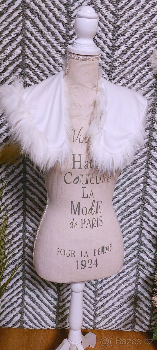 BÍLÝ KABÁTEK - MANGO vel. M + LUXUSNÍ LÍMEC - 17