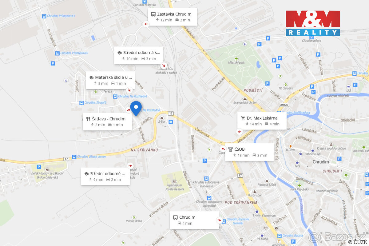 Prodej bytu 3+1 v Chrudimi, ul. Na Rozhledně - 17