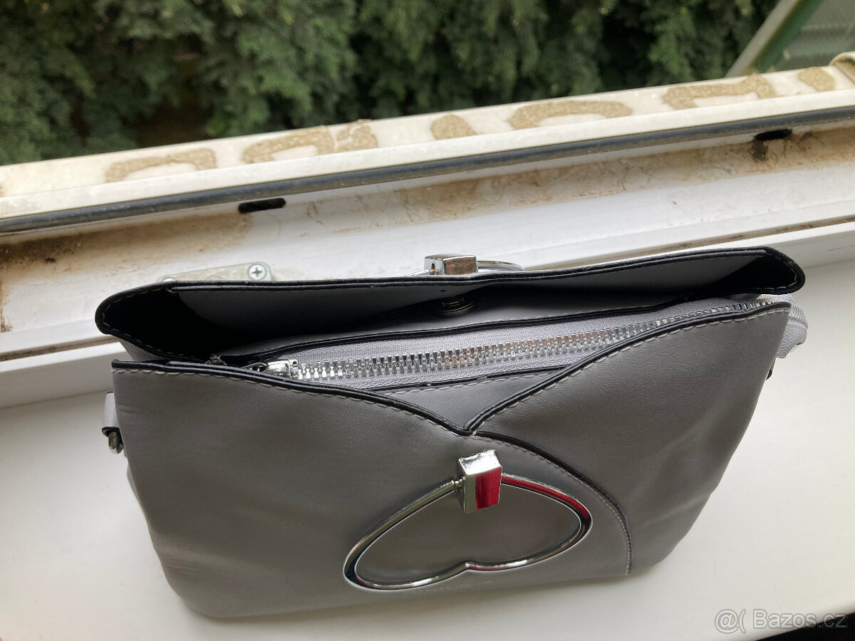 nová crossbody kabelka ČERNÁ/ŠEDÁ/ KRÉMOVÁ - 17