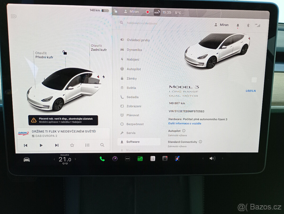 TESLA 3 REFRESH 2021 , LONG RANGE - Dual, odpočet DPH - 17