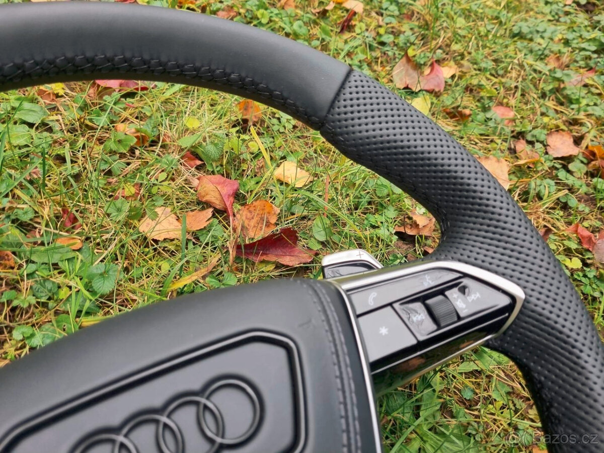 AUDI A6 C8 A8 SQ8 Q8 VOLANT kozeny zkoseny perforovana koža - 17