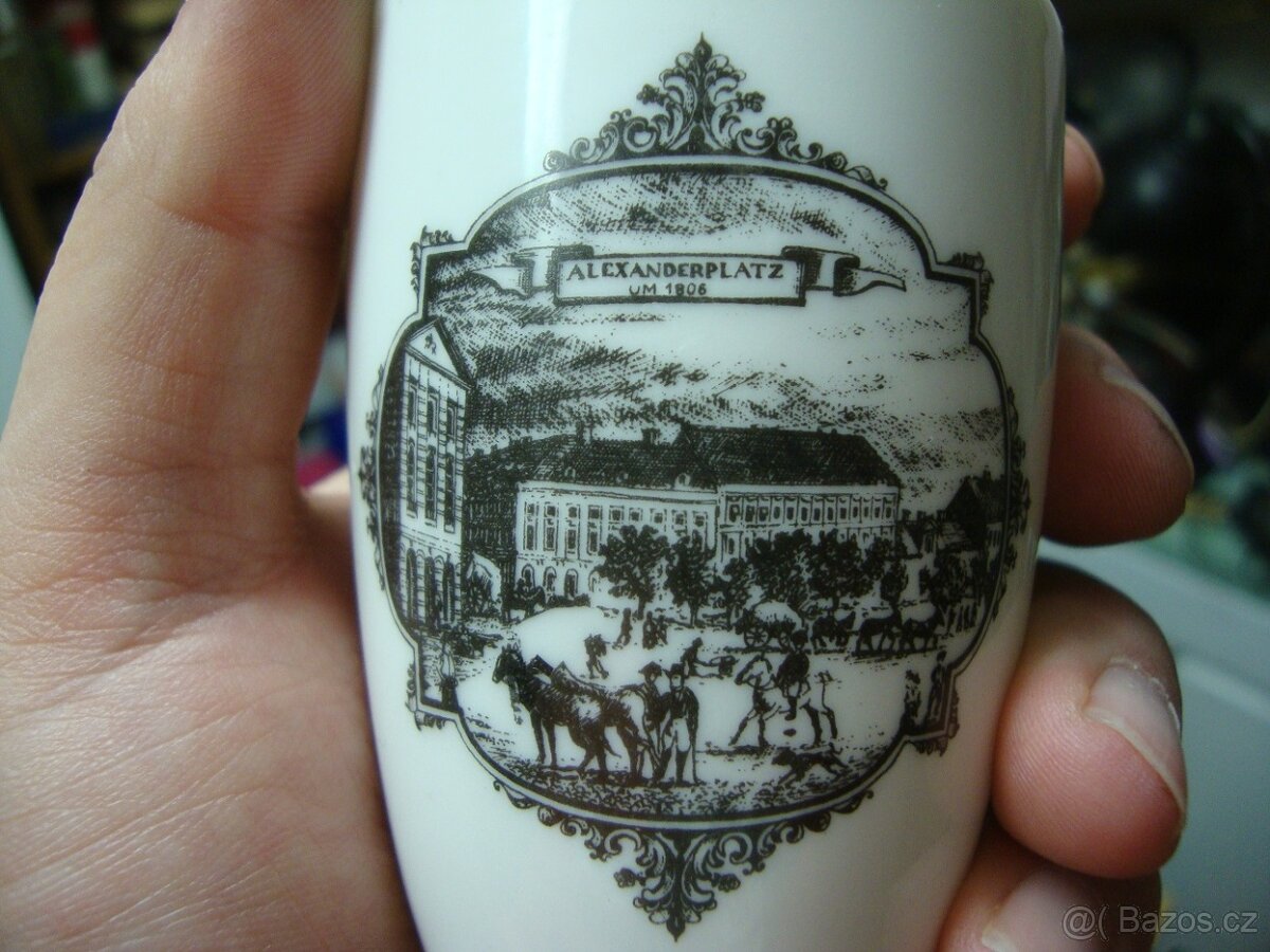 Starožitné porcelánové pohárky Berlín výroba Wallendorf top - 17