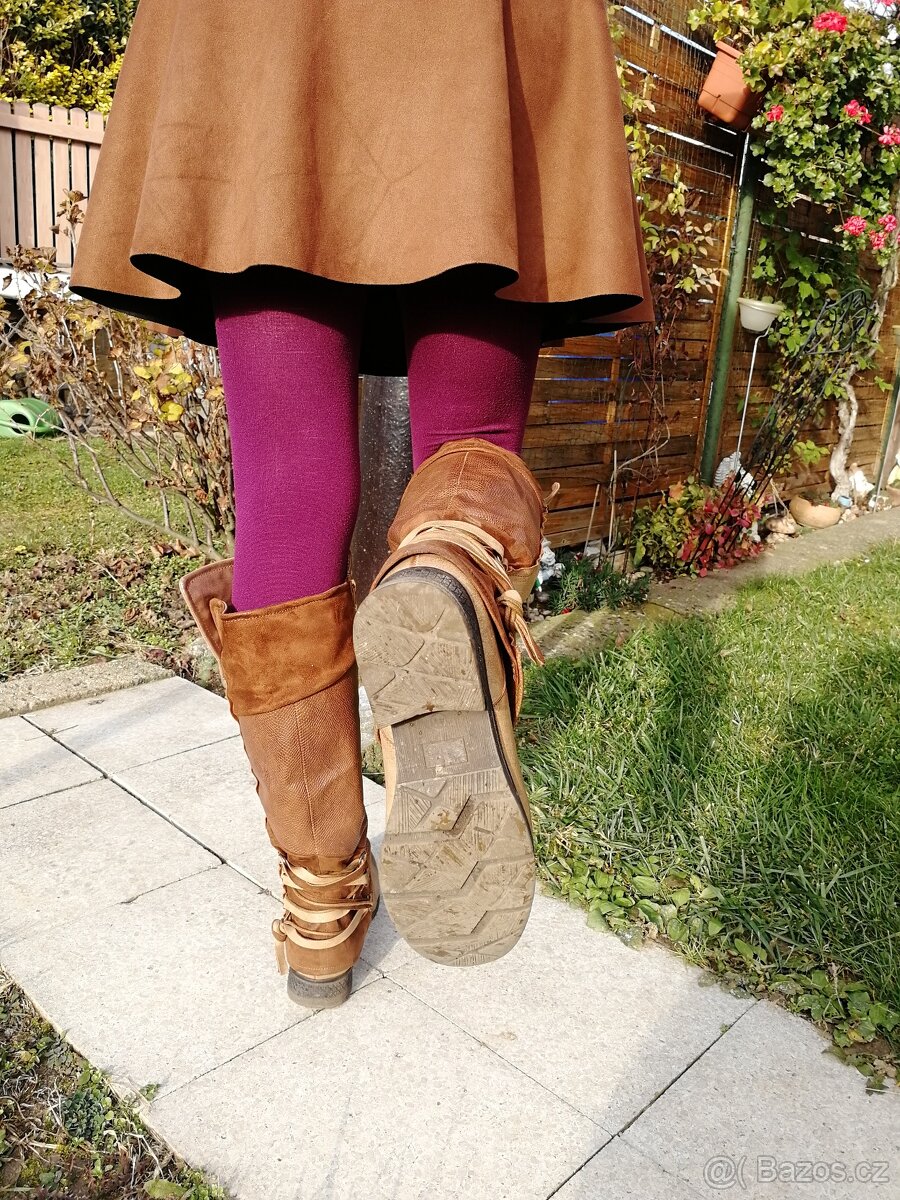 Zimní kozačky 41 hnědé - 17