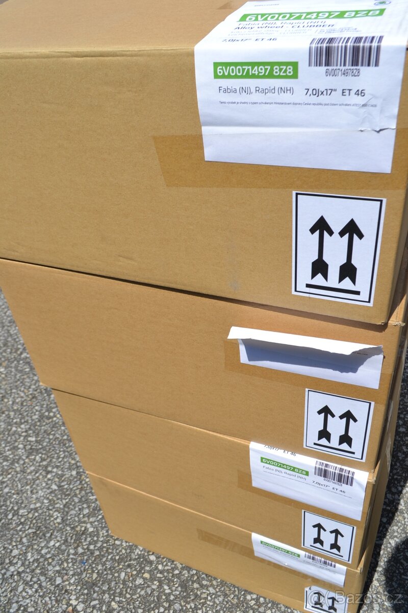 Škoda Rapid, Fabia 3, O1 RS -Nové 17 orig. alu Škoda - 17