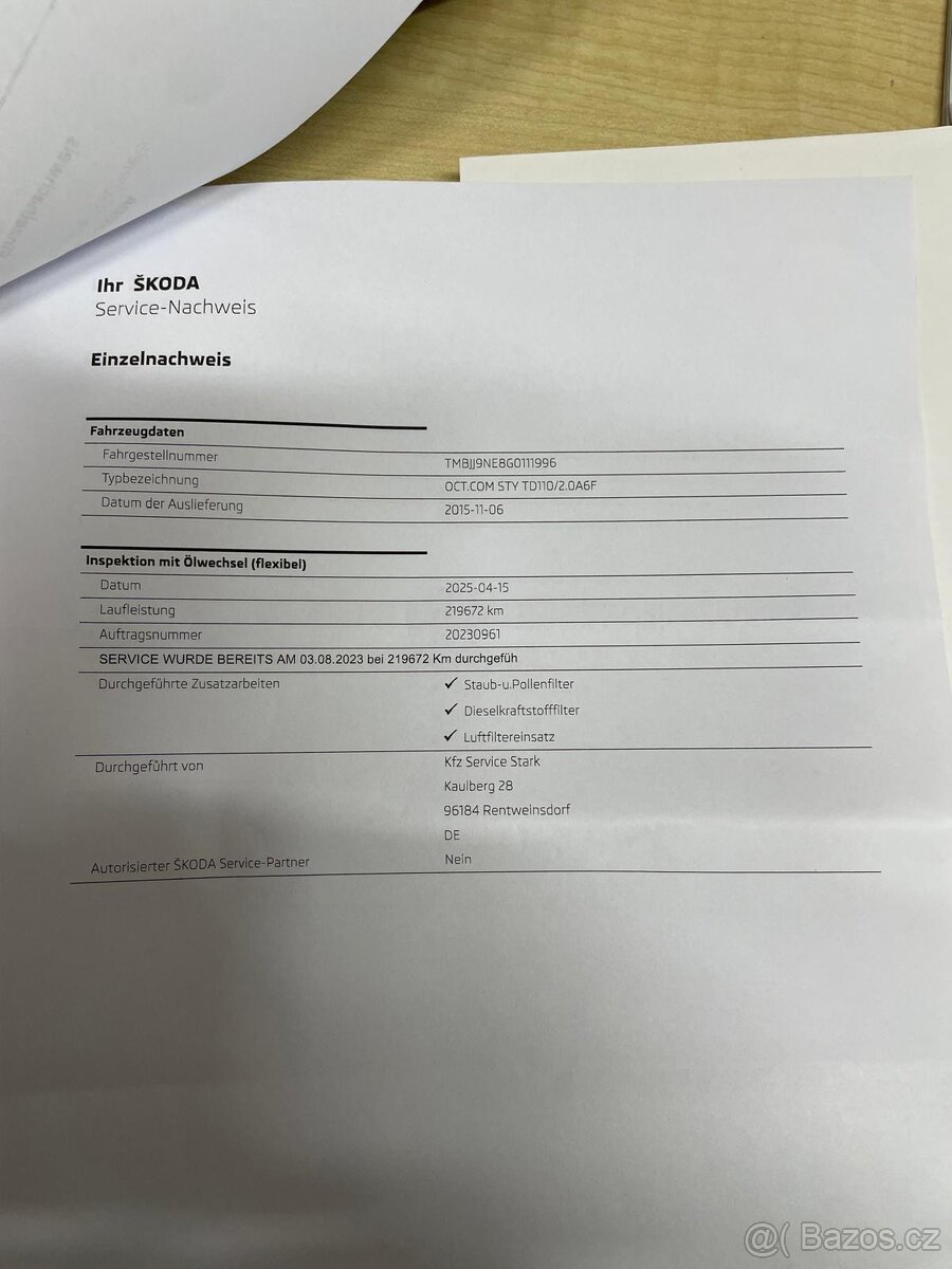 Octavia 3 COMBI 2.0 TDI 110kW ELEGANCE DSG 2015 - 17