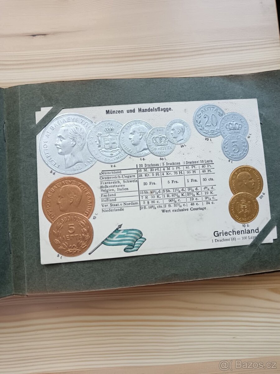 Peníze všech Zemí světa 37 Pohlednic s Mincemi z celého svět - 17