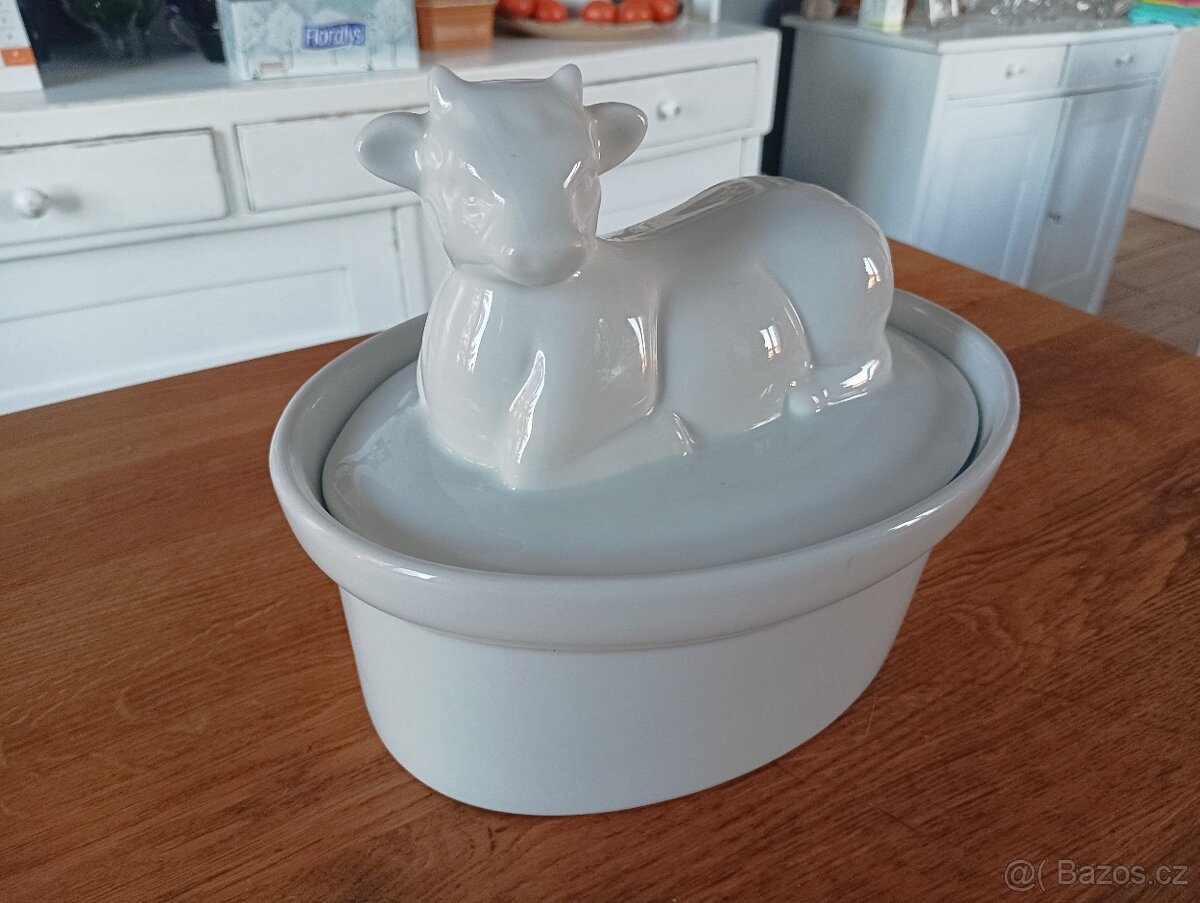 PORCELÁNOVÁ ZAPÉKACÍ TERINA KRAVIČKA FRANCIE - 17