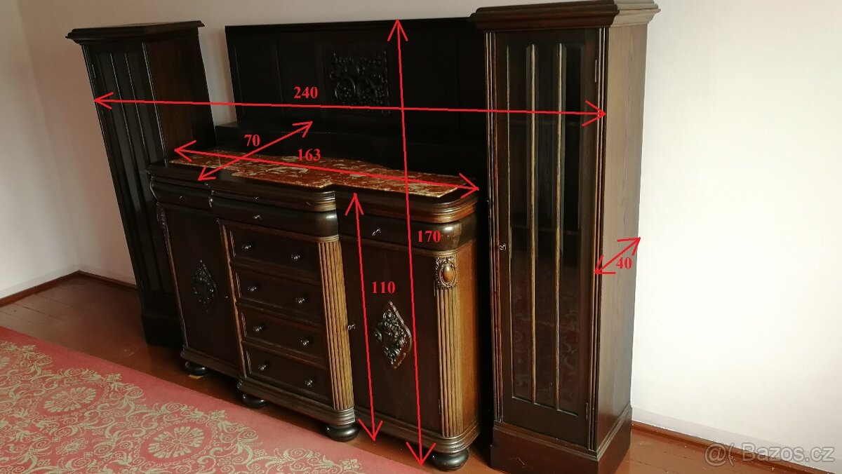 Starožitná komoda (sekretář) - 17