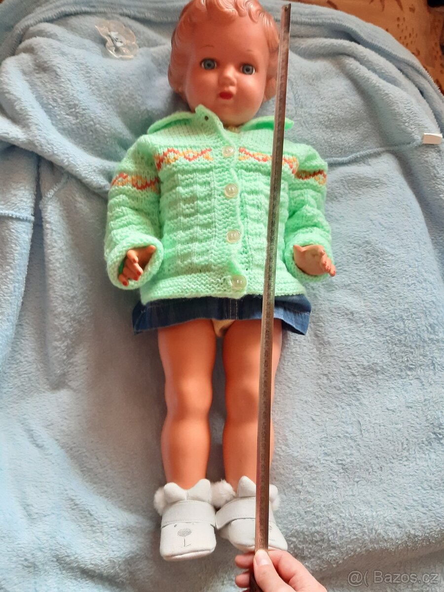 Velká retro panenka výška 60 cm - 17