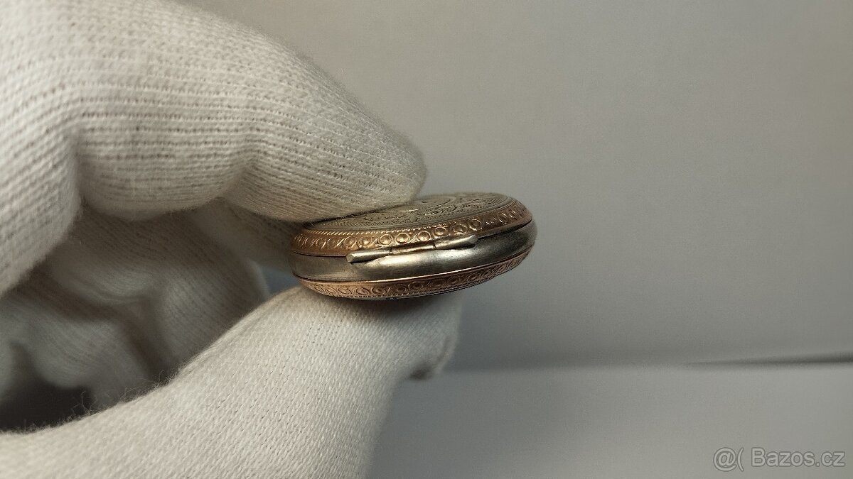 Starožitné celostříbrné pěkně zdobené kapesní jeptišky - 17