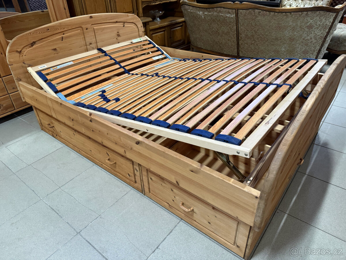 borovicová mládenecká ložnice 140cm postel - 17