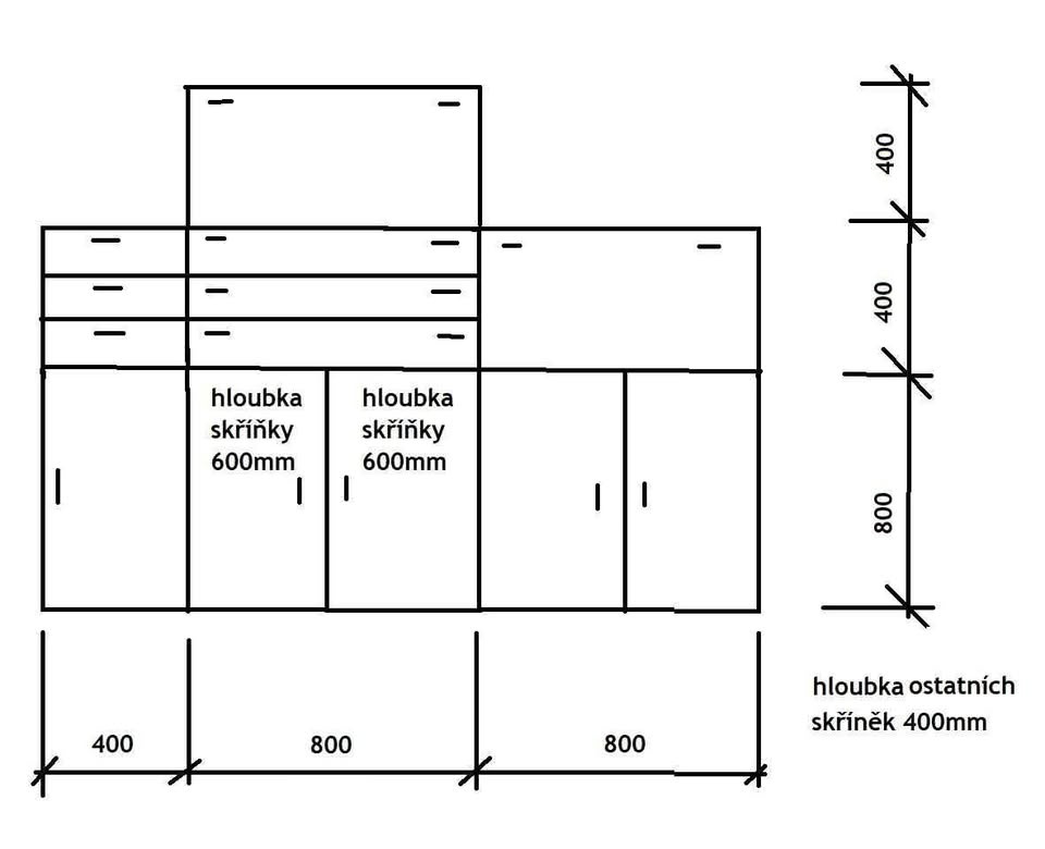 Dřevěná obývací stěna / sestava - 17