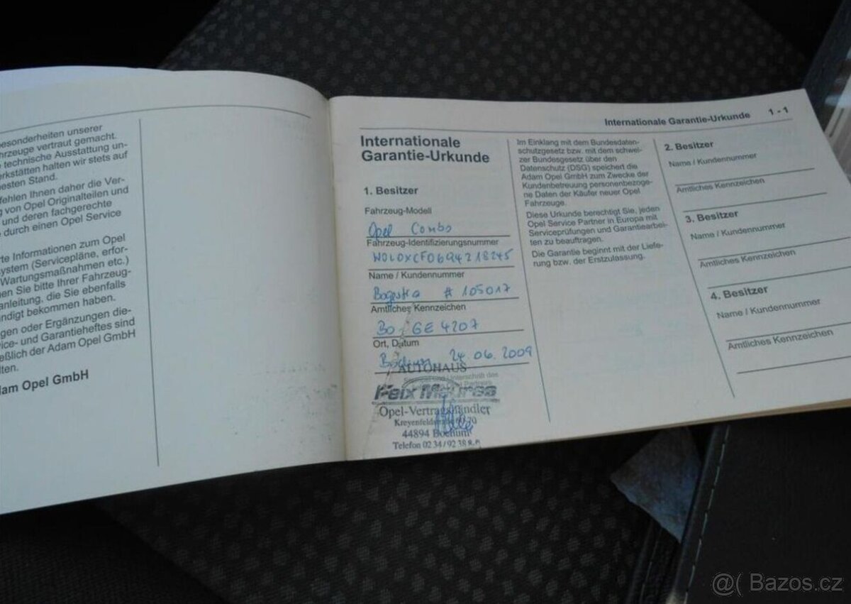 Opel Combo 1,4 66 kW Historie benzín - 17