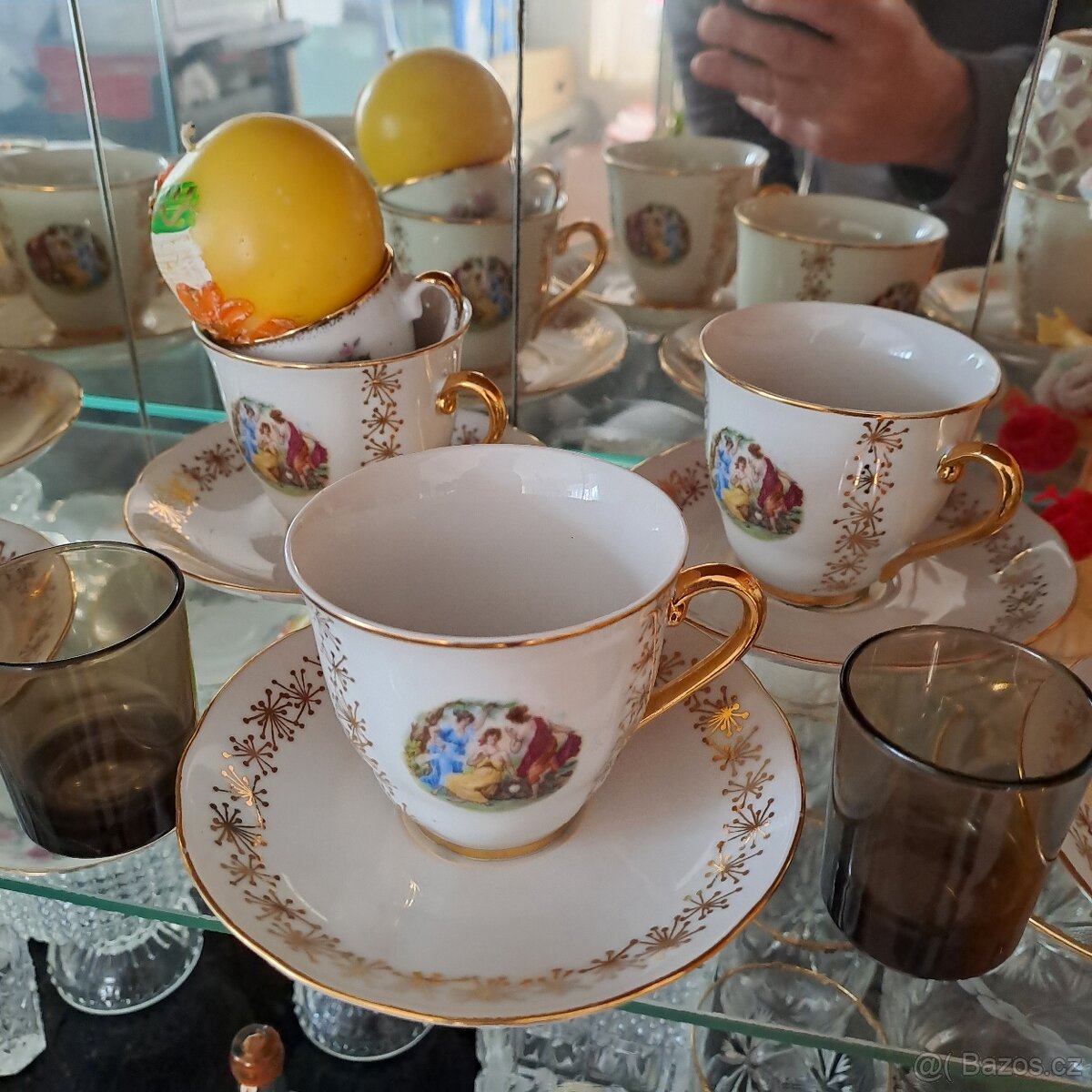 Porcelán starožitný nábytek sklo czechoslovakia - 17