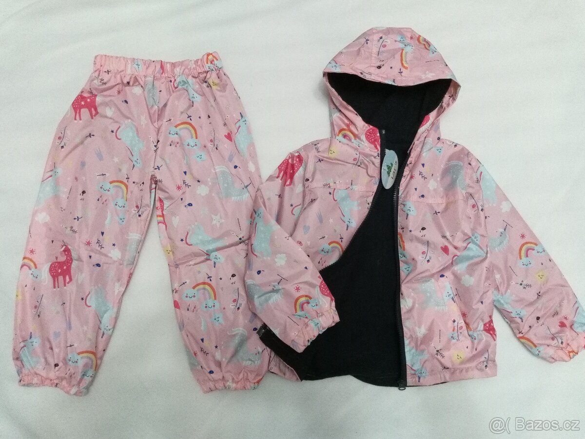 Nový nepromokavý termo set Jednorožci, vel.92/98 - 17