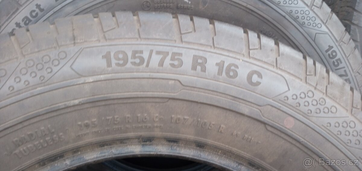 PRODÁM 4KS LETNÍ PNEU CONTINENTAL195/75/16C VHODNÉNA DODÁVKU - 17