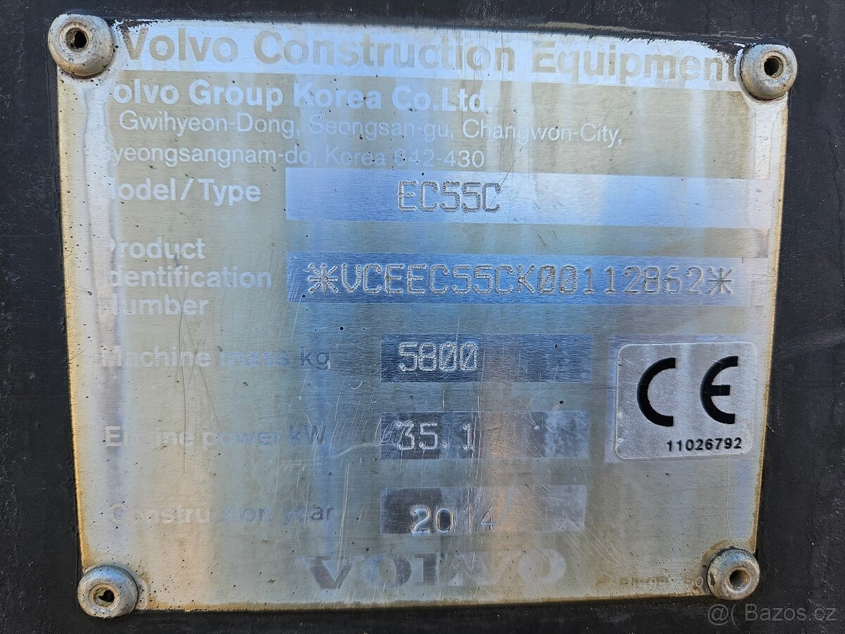 MINIBAGR VOLVO EC55C 35kw klima 2014 - 17