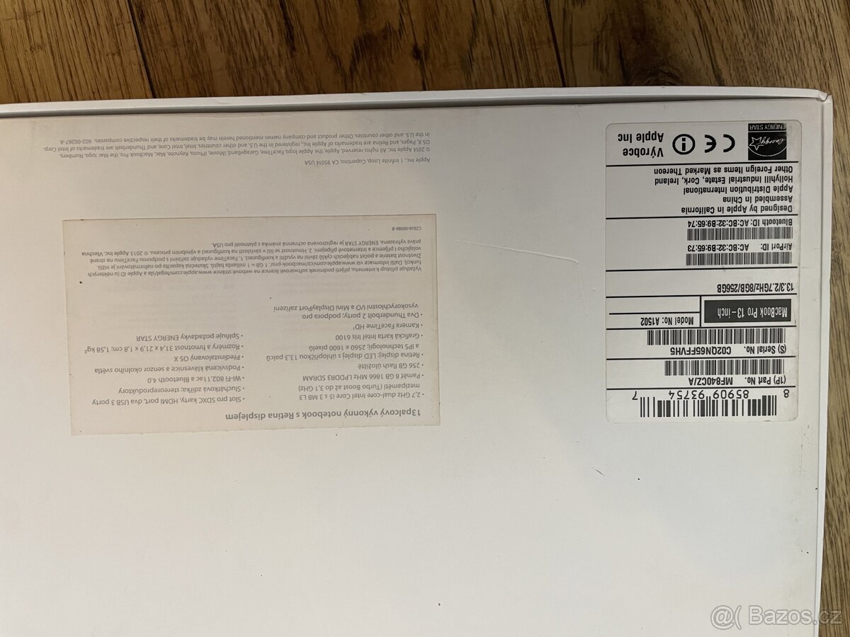 MacBook PRO 13” Retina - early 2015, A1502, nova baterie - 17