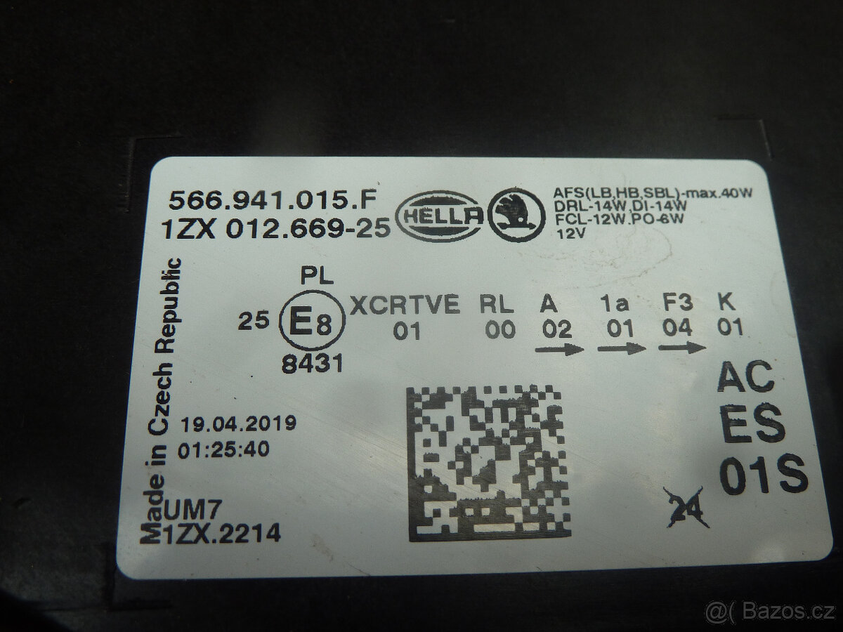 Škoda Kodiaq orig světlo lampa 566941015F 565945207A - 17