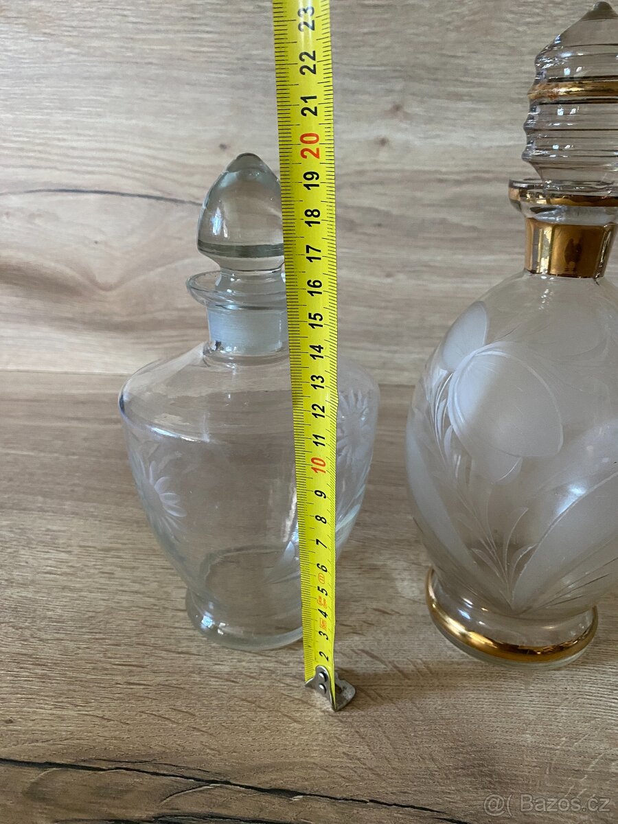 karafa stará skleněná karafa láhev na alkohol demižon - 17