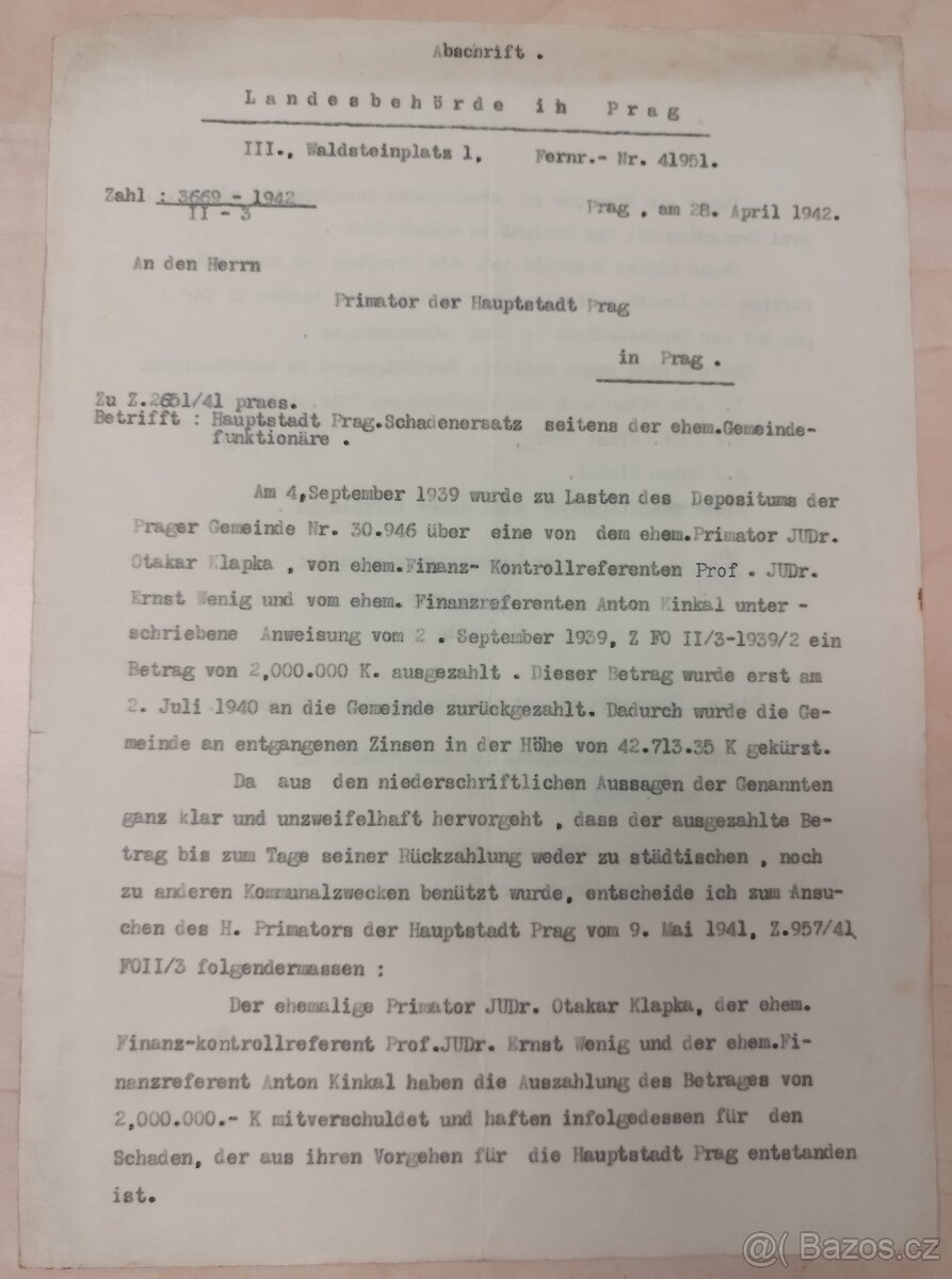 DOKUMENTY PO GENERÁL SS BERNHARD VOSS 5 - 17